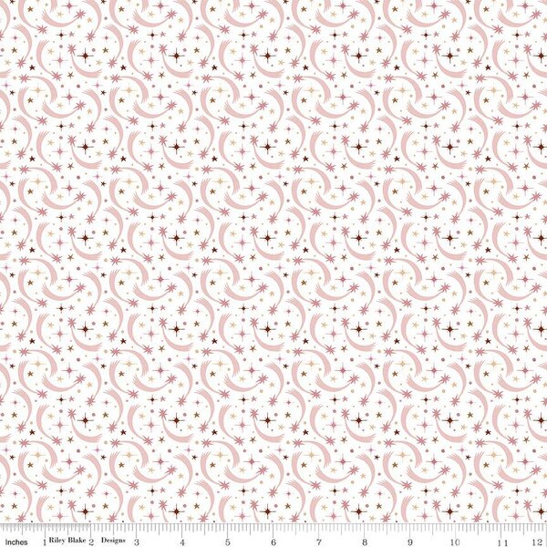 Baby Girl Shooting Stars White Riley Blake Designs
